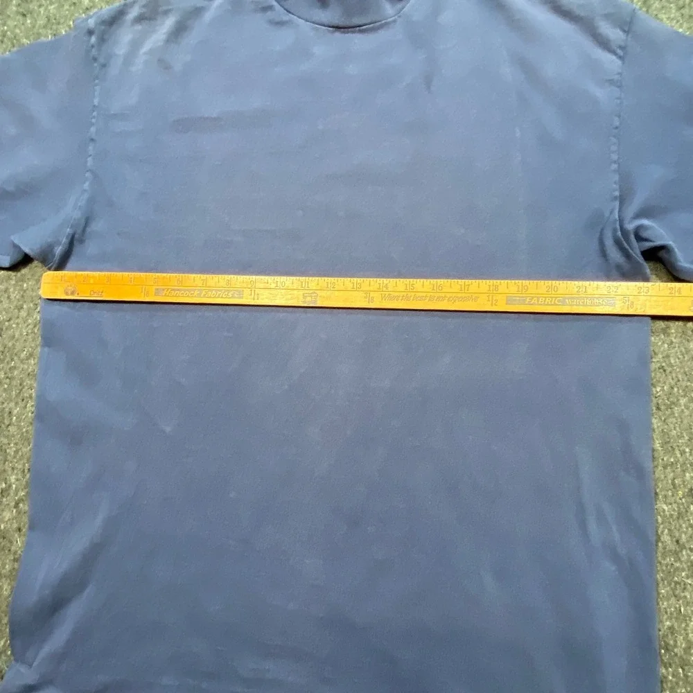 Nike Mock Neck TShirt Sz XL Mens Blue Vintage 90s Made in USA Swoosh Distressed